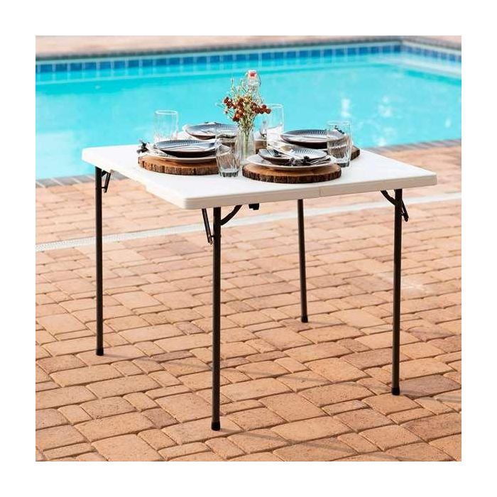 Lifetime Mesa Cuadrada Plegable por la Mitad Blanca 80273 86x86x74cm 2 Lifetime Mesa Cuadrada Plegable por la Mitad Blanca 80273 86x86x74cm 2