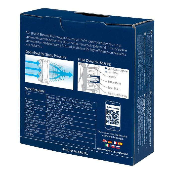 ARCTIC ACFAN00150A Ventilador 8cm P8 PWM PST Negro 6 ARCTIC ACFAN00150A Ventilador 8cm P8 PWM PST Negro 6