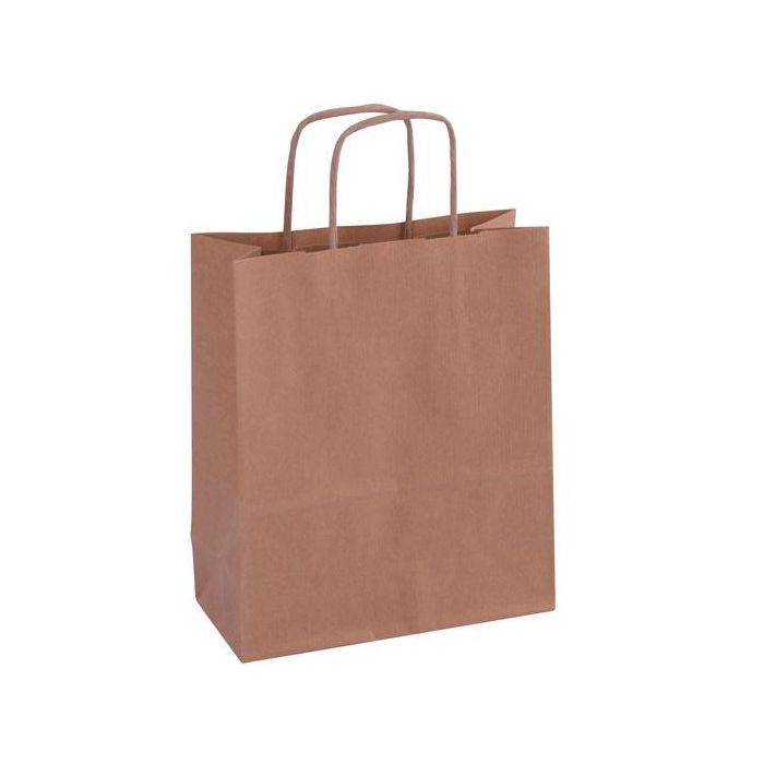 Apli Bolsa Con Asas Papel Kraft 18x8x21 cm Marrón -50U- Apli Bolsa Con Asas Papel Kraft 18x8x21 cm Marrón -50U-
