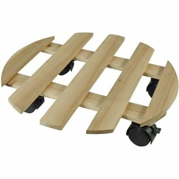 Soporte con Ruedas para Macetas Nature Natural Madera de abeto 0 Soporte con Ruedas para Macetas Nature Natural Madera de abeto 0