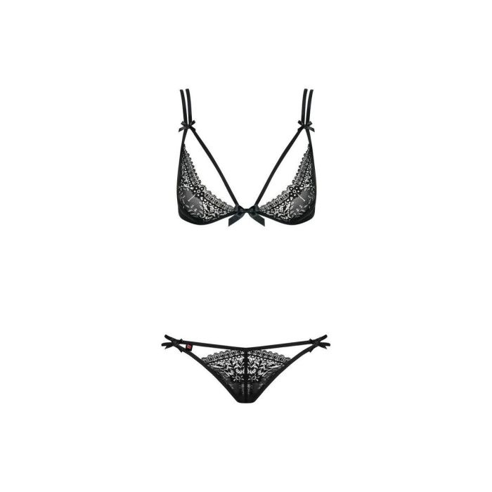 Conjunto de Lencería con Encaje Obsessive Intensa set Negro S/M 3