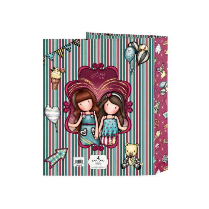 Carpeta de anillas Gorjuss Fireworks Granate A4 27 x 33 x 6 cm 1