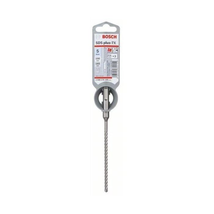 Bosch plus-7X. 2 608 576 105 Broca para Taladro de Percusión 5mm x 165mm para Hormigón y Mampostería
