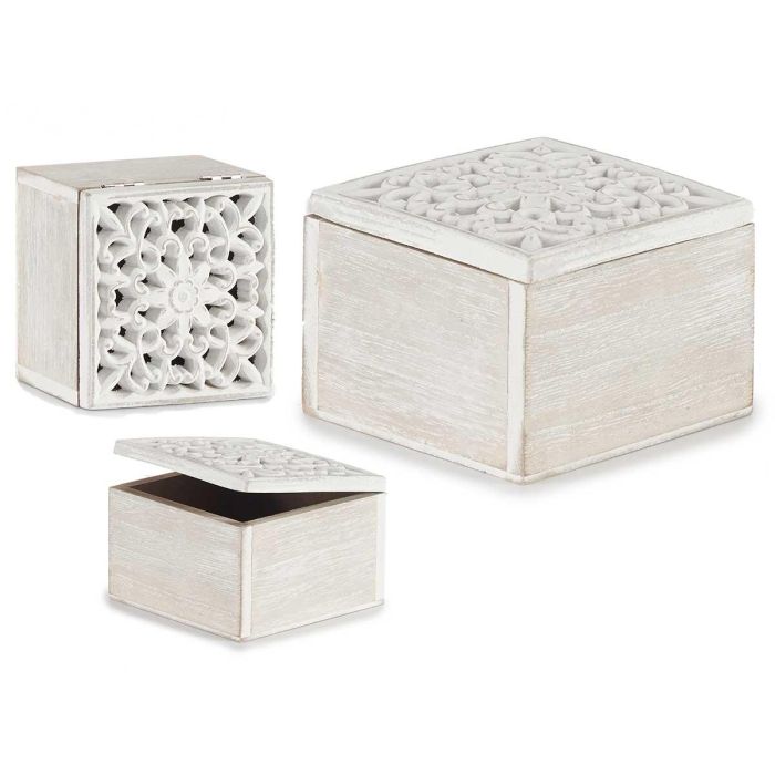 Caja Calada Madera Cuadrada Blanco Giftdecor 11.5x8x11.5 cm (12 Unidades) Caja Calada Madera Cuadrada Blanco Giftdecor 11.5x8x11.5 cm (12 Unidades)