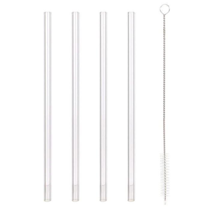 Cook Concept Juego de 4 Pajitas Reutilizables de Vidrio para Cóctel 2