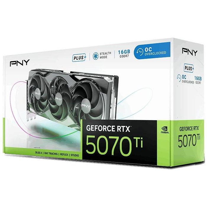 PNY GeForce RTX 5070 Ti VERTO OC 16GB GDDR7 256-bit 3 ventiladores PCI Express 5.0 9 PNY GeForce RTX 5070 Ti VERTO OC 16GB GDDR7 256-bit 3 ventiladores PCI Express 5.0 9