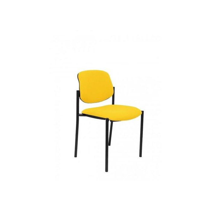 Silla Piqueras Y Crespo Villalgordo Confidente Chasis Negro Asiento Y Respaldo Tapizados Bali Amarillo