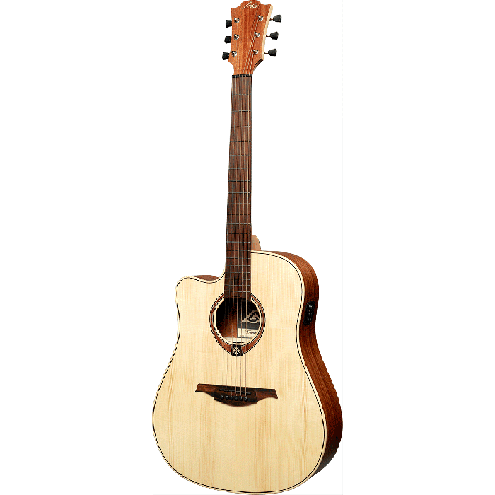 LAG Guitarra Electro-Acustica Dreadnought Cutaway Natural Zurdos Tapa Abeto Engelmann Macizo 1