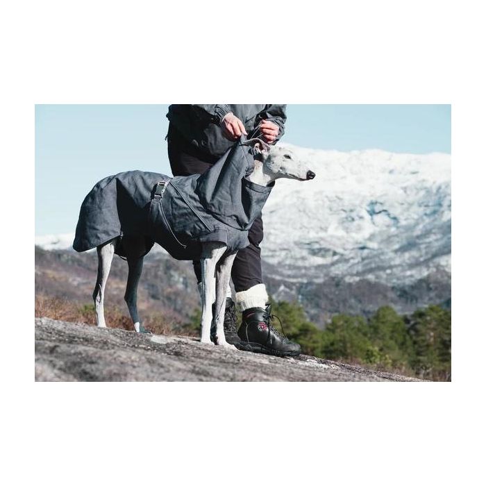 Hurtta Parka Expedition Negro T.20, Abrigo Impermeable para Perros con Arnés Integrado y Reflejante 1