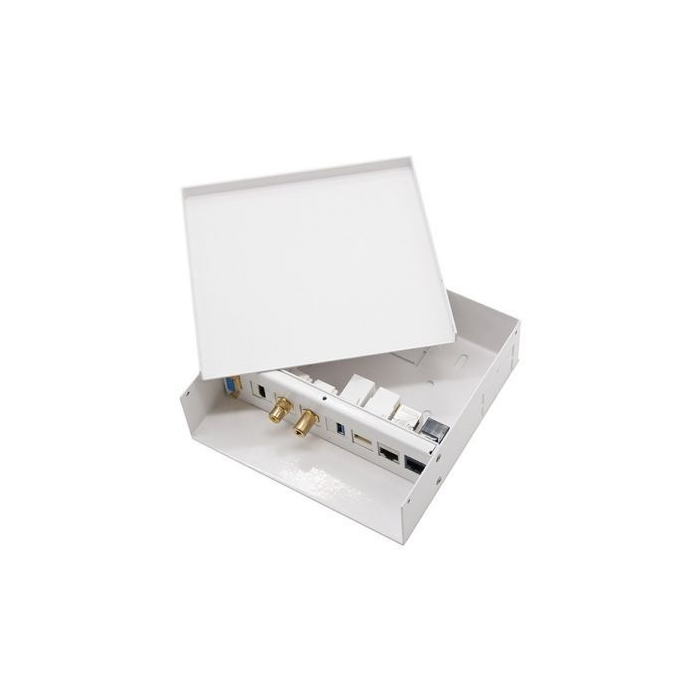 Nanocable 10.35.0003 Caja de Conexiones Multimedia de Pared VGA, HDMI, Jack 3.5, RCA, 2xUSB, 2xRJ45, Blanco