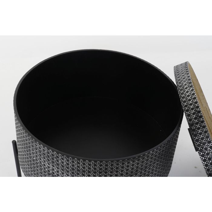 DKD Home Decor Mesita Auxiliar Urban Plateado Negro 45 x 39 x 45 cm 2 DKD Home Decor Mesita Auxiliar Urban Plateado Negro 45 x 39 x 45 cm 2