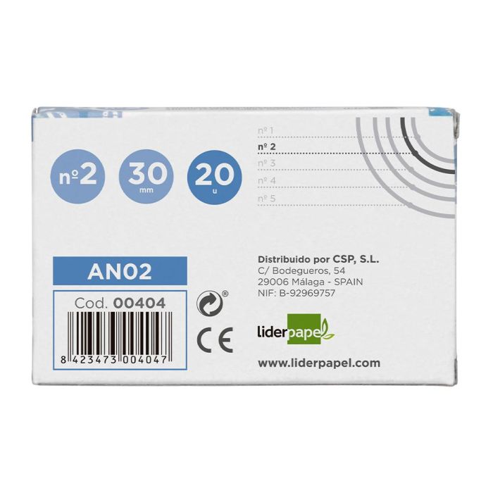 Anilla Bisagra Liderpapel Niquelada N.2 Diametro 30 mm Caja De 20 Unidades 4