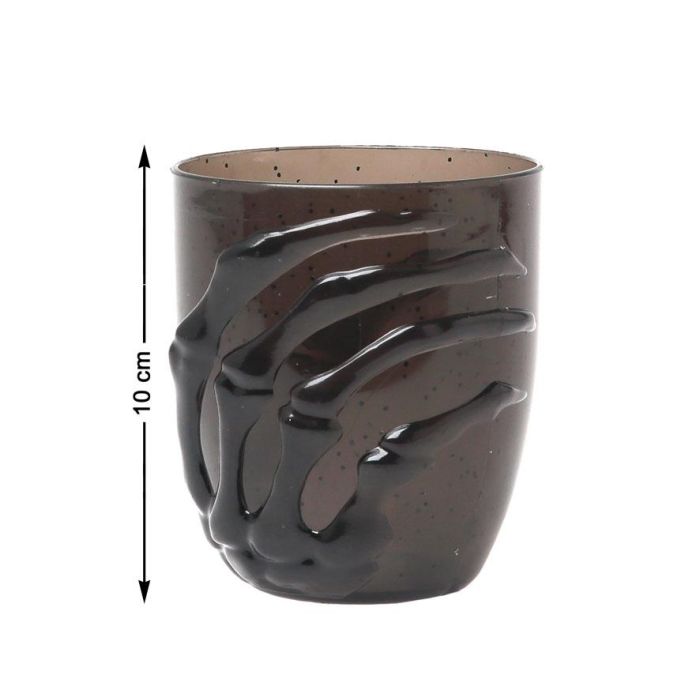 Vaso Con Manos De Esqueleto En Color Negro Para Halloween Y Fiestas Temáticas
