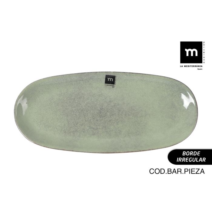 Fuente Oval Macarella Green 33x14.8x2.7 cm - Inde (12 Unidades) Fuente Oval Macarella Green 33x14.8x2.7 cm - Inde (12 Unidades)