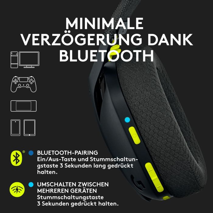 Logitech G435 Auriculares Gaming Inalámbricos LIGHTSPEED Bluetooth con Micrófono Beamforming 18h Batería 165g Negros y Amarillos 13 Logitech G435 Auriculares Gaming Inalámbricos LIGHTSPEED Bluetooth con Micrófono Beamforming 18h Batería 165g Negros y Amarillos 13