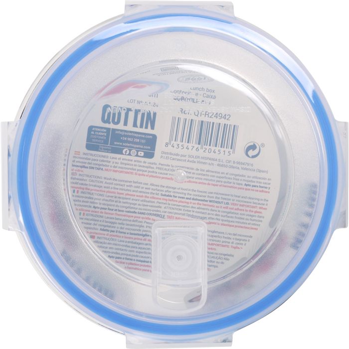 Quttin Fiambrera Redonda Hermética 17 cm 900 cc "Qt 3