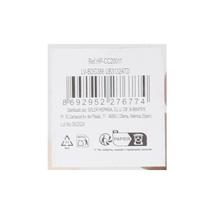 LAV Vaso Pinta de Diseño Quadro Colección, 34.5 cl (345 cc), Ø 8 x 8 x 8 cm, Referencia BDG386.3132 (24 Unidades)