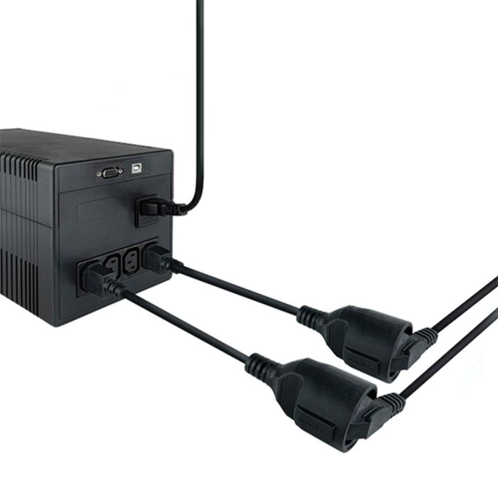 Nanocable 10.22.0901 Cable Adaptador de Alimentación para SAI - C14 Macho a CEE7 Hembra (Schuko) - 25 cm, Negro 1
