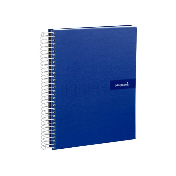 Cuaderno Espiral Liderpapel A4 Crafty Tapa Forrada 80H 90 gr Cuadro 4 mm Con Margen Color Azul Marino 5