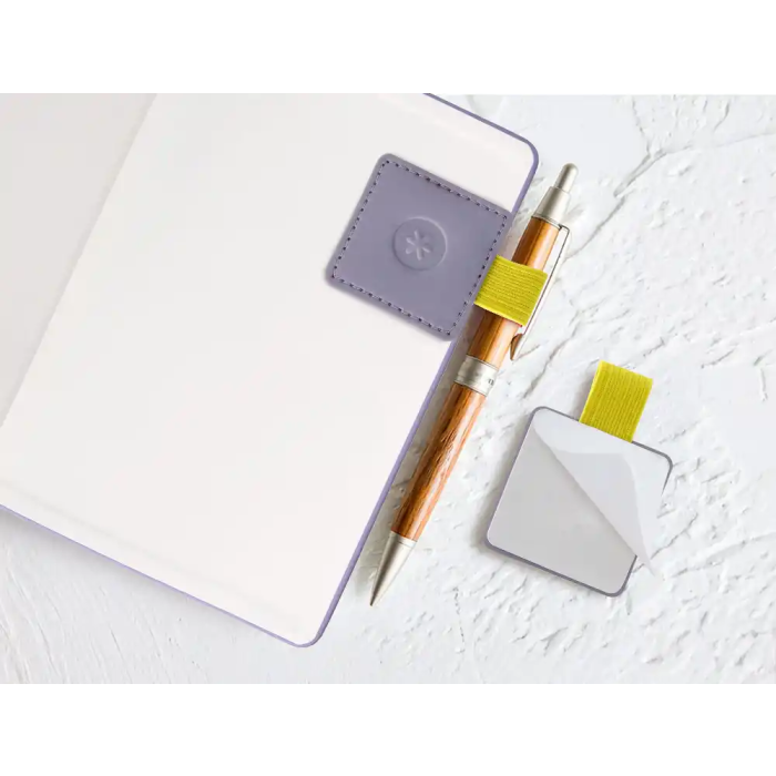 Antartik Portabolígrafo Autoadhesivo para Cuaderno con Elástico, Hasta 15 mm Grosor, Morado y Amarillo 8 Antartik Portabolígrafo Autoadhesivo para Cuaderno con Elástico, Hasta 15 mm Grosor, Morado y Amarillo 8