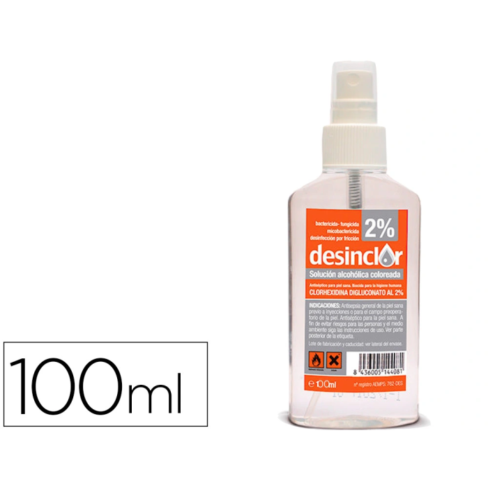 Desinclor Solución 2% Alcohólica, Antiséptico y Fungicida con Clorhexidina, Bote 100 ml 0 Desinclor Solución 2% Alcohólica, Antiséptico y Fungicida con Clorhexidina, Bote 100 ml 0