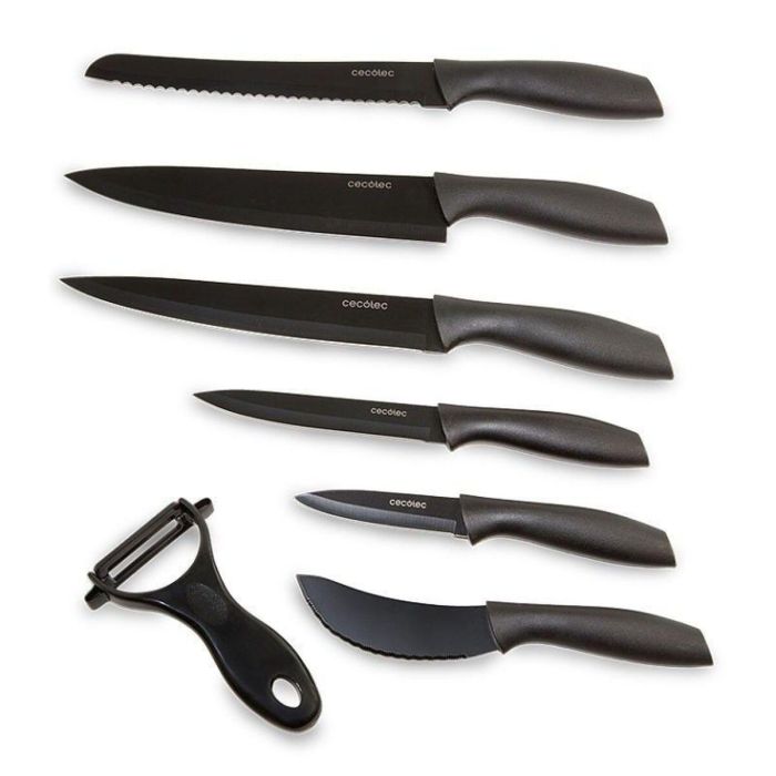 Cecotec 01012 Set de Cuchillos de Cocina Titanium 7 Piezas, Acero Inoxidable con Recubrimiento Cerámico y Mangos de Polipropileno Cecotec 01012 Set de Cuchillos de Cocina Titanium 7 Piezas, Acero Inoxidable con Recubrimiento Cerámico y Mangos de Polipropileno