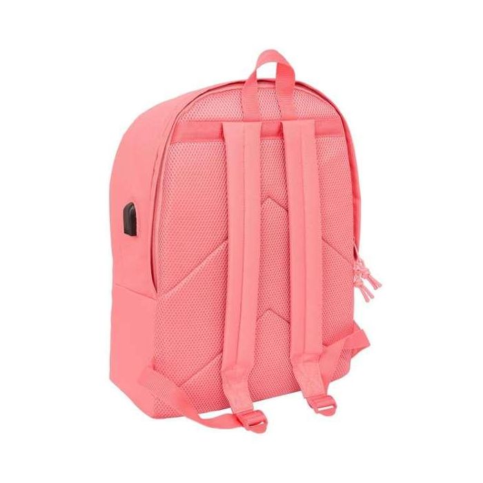 Safta Mochila Doble para Portátil 15.6" + USB F.C.Barcelona Chica Coral 31x44x18 cm 6