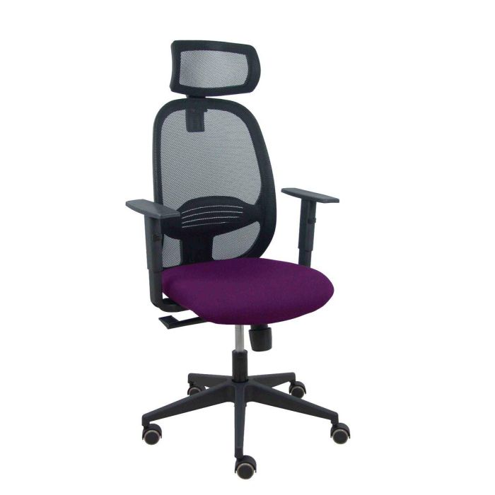 PIQUERAS Y CRESPO Silla Cilanco negra malla negra asiento bali morado brazo regulable cabecero regulable PIQUERAS Y CRESPO Silla Cilanco negra malla negra asiento bali morado brazo regulable cabecero regulable