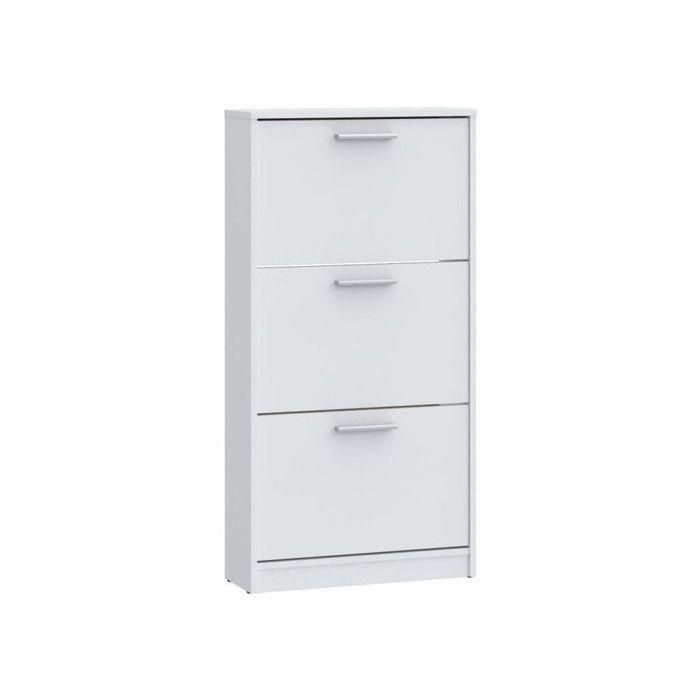 MAC MSA312120 Zapatero de 3 Puertas Abatibles, para 6 Pares, Blanco Mate, 58,2 x 20,4 x 115,5 cm