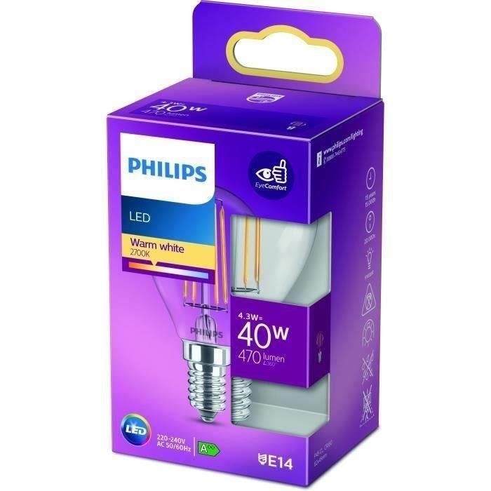 PHILIPS LED Classic 40W Esférico E14 Blanco Cálido No Regulable PHILIPS LED Classic 40W Esférico E14 Blanco Cálido No Regulable