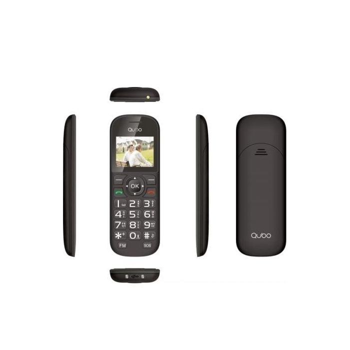 Teléfono Móvil Qubo D-1803 para Personas Mayores/ Negro 1