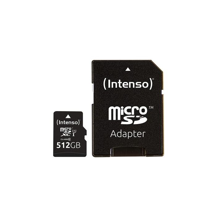 Intenso 3423493 Tarjeta Micro SDXC UHS-I Premium 512GB Clase 10 hasta 45MB/s con Adaptador Intenso 3423493 Tarjeta Micro SDXC UHS-I Premium 512GB Clase 10 hasta 45MB/s con Adaptador