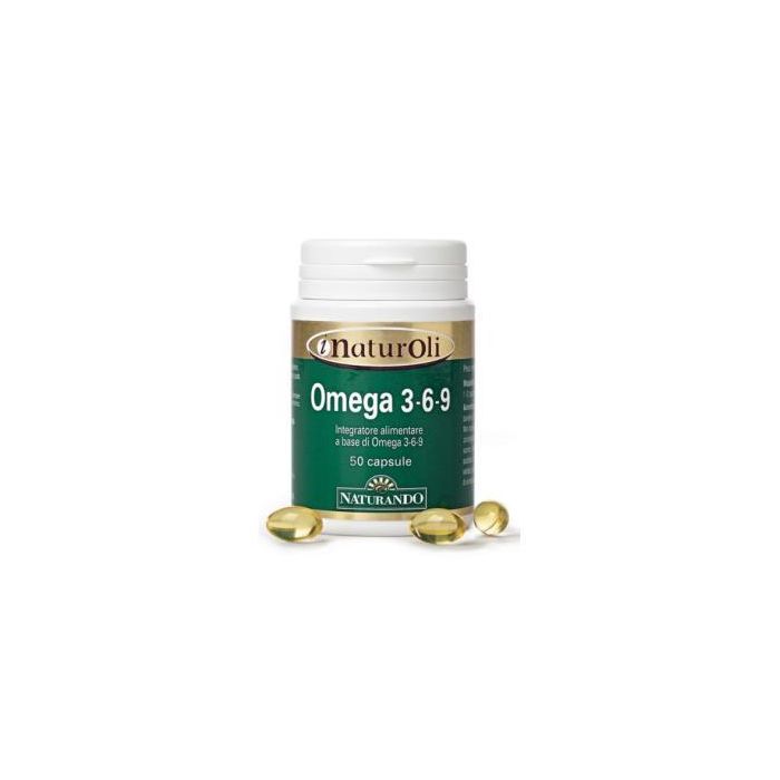 NATURANDO Omega 3-6-9 con Vitamina E, Ácidos Grasos Esenciales, 50 perlas