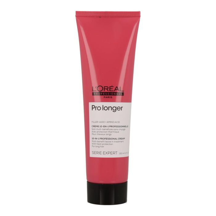 L'Oreal Pro Longer Leave In Crema sin Enjuague 150ml: Rellena y Renueva Puntas Abiertas, Protección Térmica hasta 230ºC