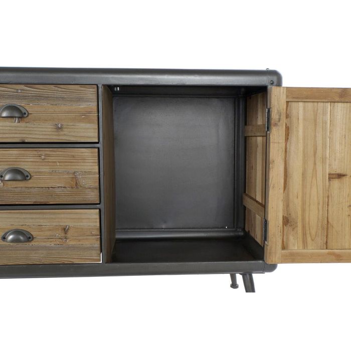 Aparador DKD Home Decor 144 x 45 x 75 cm Abeto Natural Metal Gris claro 2 Aparador DKD Home Decor 144 x 45 x 75 cm Abeto Natural Metal Gris claro 2