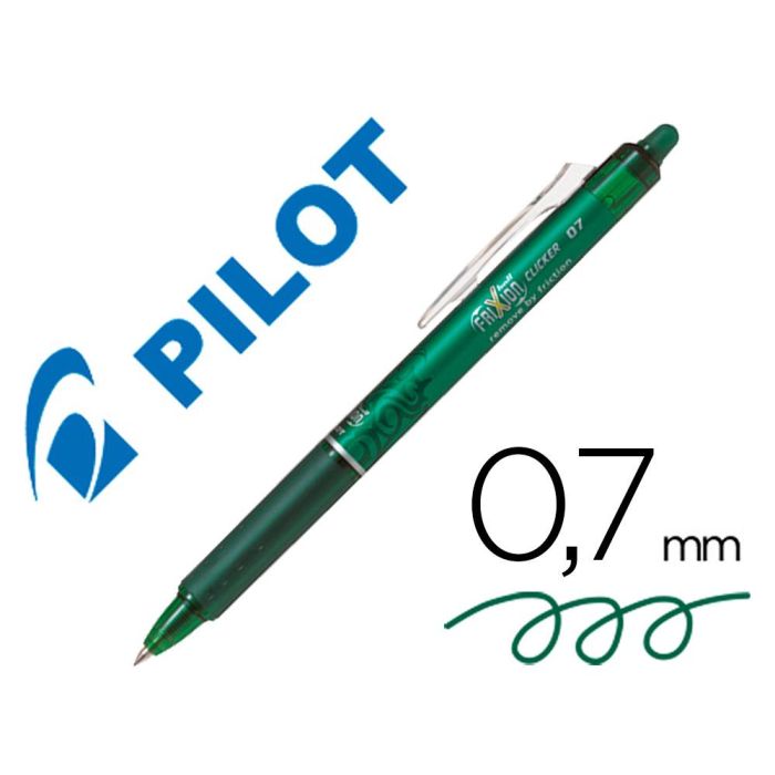 Boligrafo Pilot Frixion Clicker Borrable 0,7 mm Color Verde 12 unidades