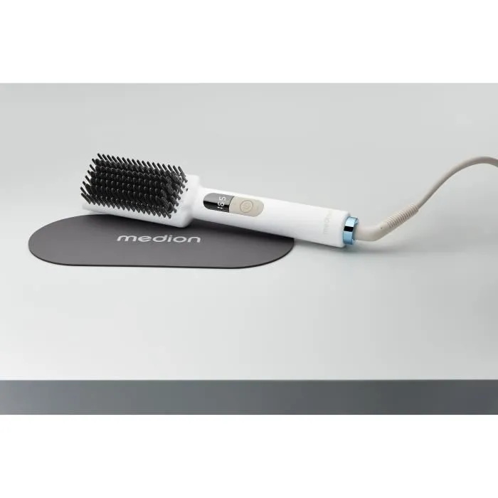 Medion MD19859 Cepillo Térmico Profesional, 5 Niveles de Temperatura 165-210 °C, 46 W, Color Blanco