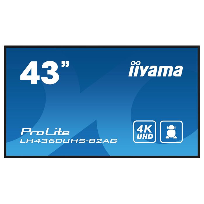 iiyama Monitor 43" UHD VA 3840x2160 500cd/m² Haze 25% para Señalización Digital 24/7