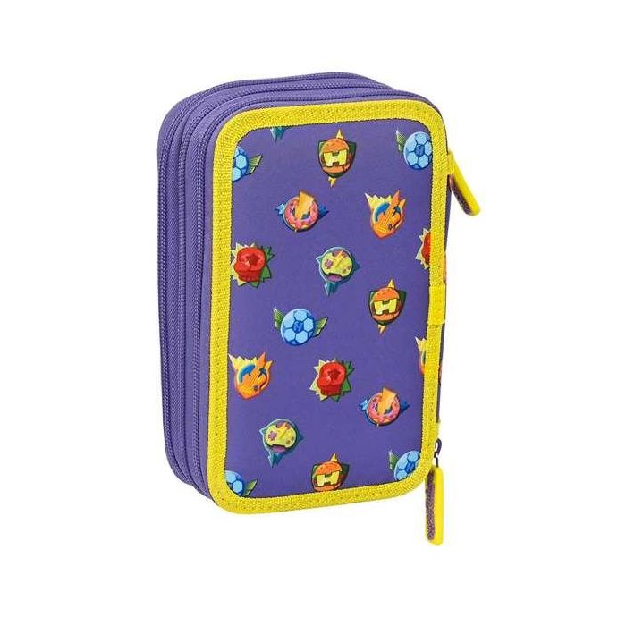 Plumier Triple SuperThings Guardians of Kazoom Morado Amarillo (36 Piezas) 1 Plumier Triple SuperThings Guardians of Kazoom Morado Amarillo (36 Piezas) 1