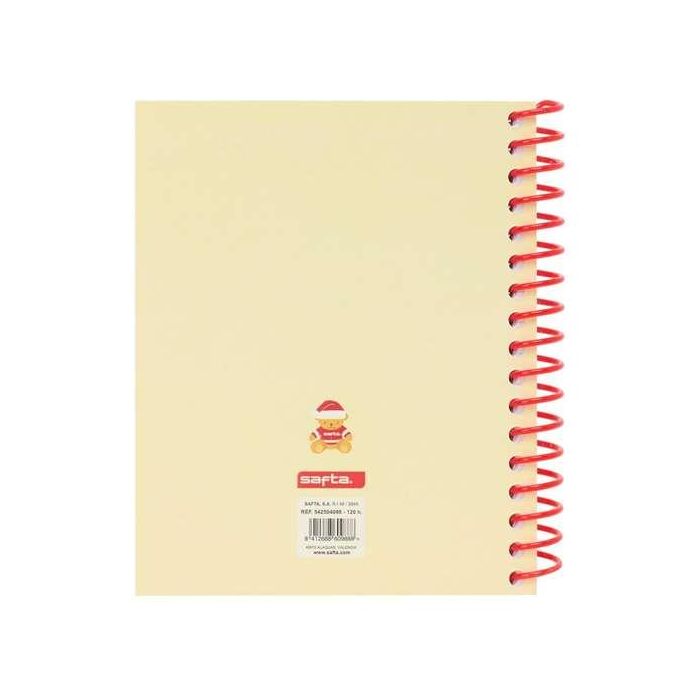 Bloc a6 120 hojas osito beige felices fiestas 11,8x14,6xcm 1