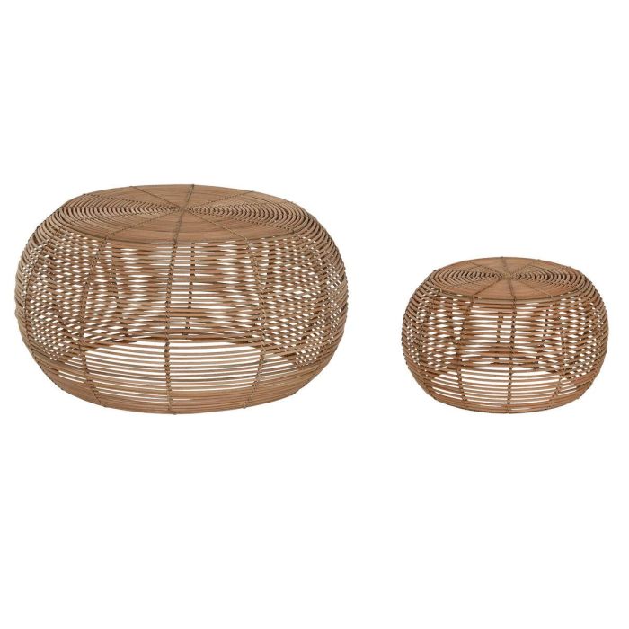 Mesa Centro Balines DKD Home Decor Natural 60 x 30 x 60 cm Set de 2 Mesa Centro Balines DKD Home Decor Natural 60 x 30 x 60 cm Set de 2