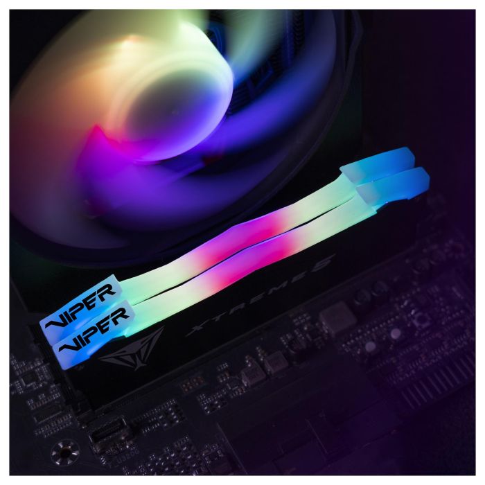 Patriot Viper Xtreme 5 RGB 48GB (2x24GB) DDR5 7600MHz CL36 DIMM PVXR548G76C36K - Memoria RAM con disipador y luz multicolor