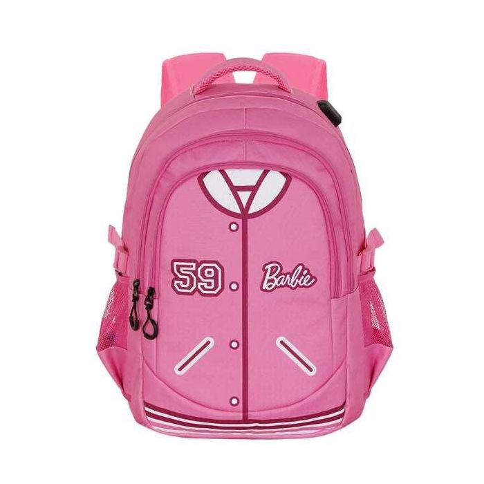 Karactermania Barbie Run. Plus Fan Varsity Mochila Escolar Rosa 44x34x21 cm con Puerto USB y Compartimentos Múltiples 1 Karactermania Barbie Run. Plus Fan Varsity Mochila Escolar Rosa 44x34x21 cm con Puerto USB y Compartimentos Múltiples 1