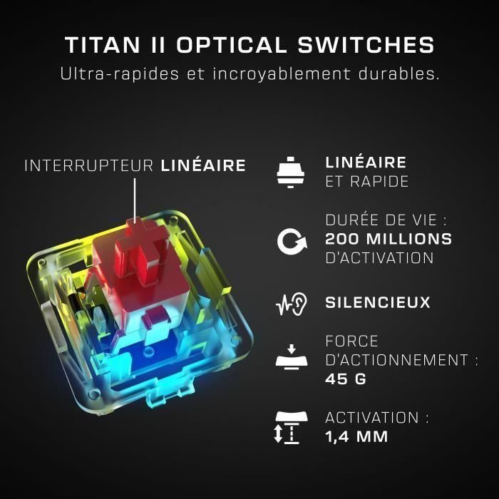 Teclado óptico y mecánico para juegos de PC - TURTLE BEACH - Vulcan II Max - Negro 4