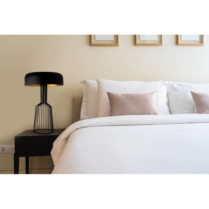 Lámpara de Mesa estilo moderno Fellini Negro/Oro 2 x E27 Sin Bombilla OPV-527ABY2179 2
