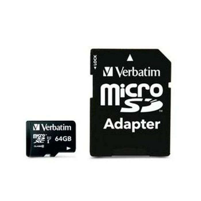 Tarjeta de Memoria Micro SD con Adaptador Verbatim 64 GB (10 Unidades) 1 Tarjeta de Memoria Micro SD con Adaptador Verbatim 64 GB (10 Unidades) 1