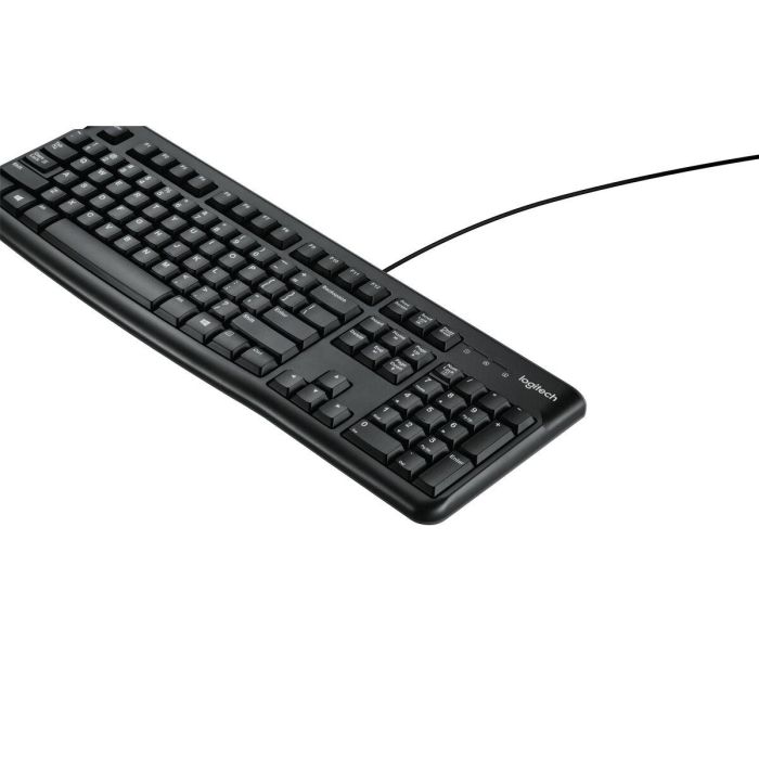 Logitech K120 Teclado USB con cable, duradero y resistente a la limpieza, ideal para empresas, educación y uso intensivo. Caracteres visibles. 1