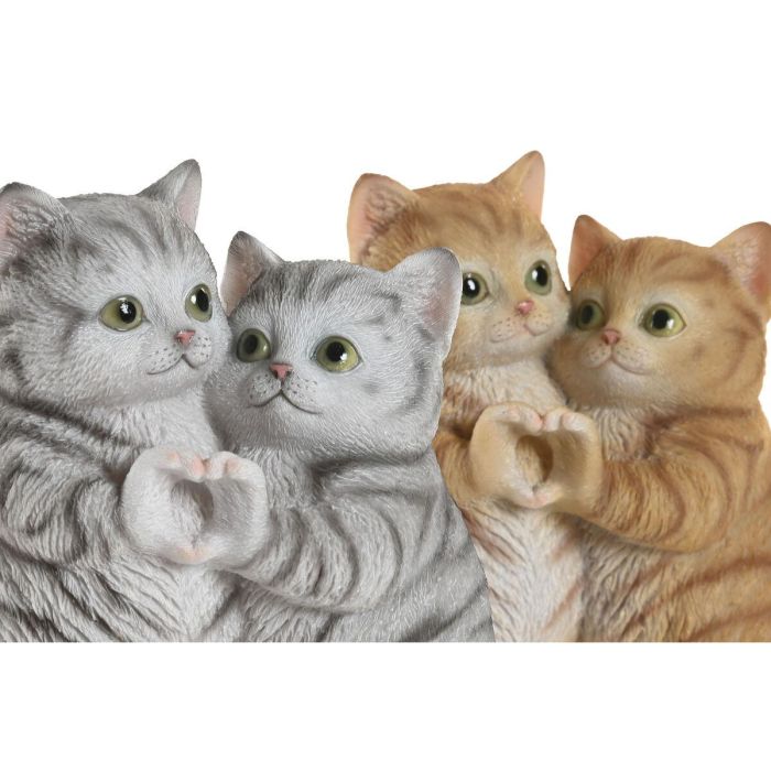 DKD Home Decor Figura Decorativa Gatos Moderna Resina Gris Marrón 9x18x13.5 cm Pack 2 Unidades 2 DKD Home Decor Figura Decorativa Gatos Moderna Resina Gris Marrón 9x18x13.5 cm Pack 2 Unidades 2