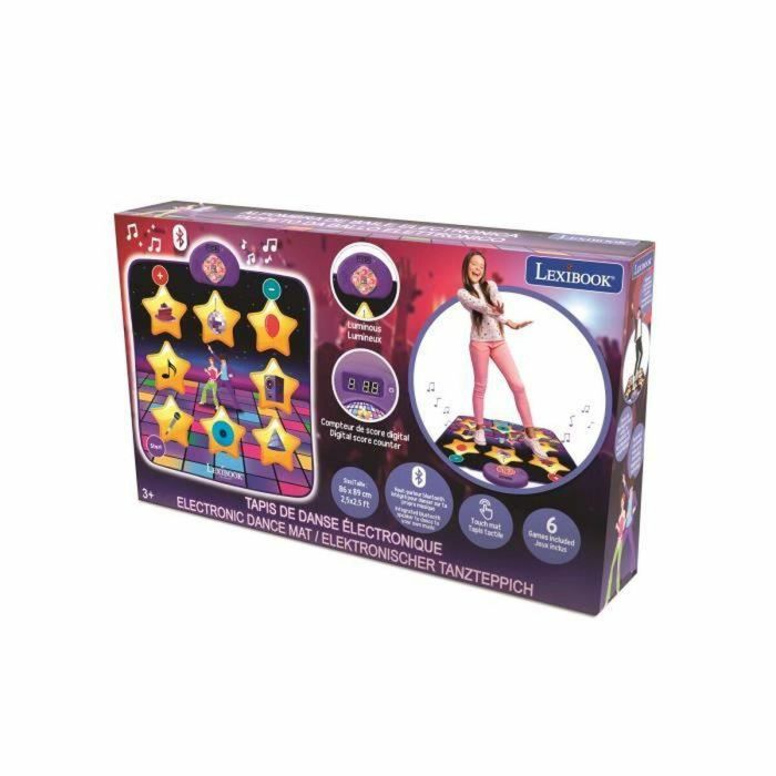 Lexibook Tapete de Baile Electrónico Bluetooth y Luminoso con 6 Modos de Juego 1