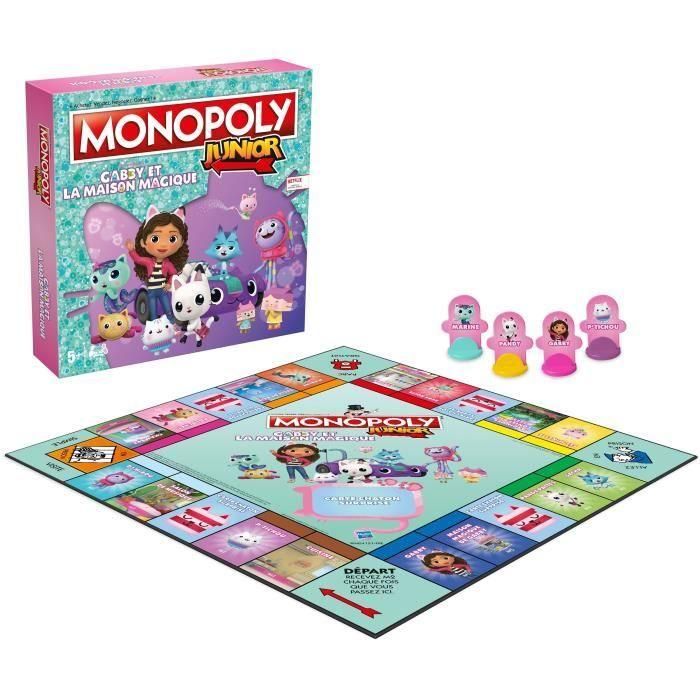 Juego de mesa - MOVIMIENTOS GANADORES - Monopoly Junior Gabby y la Casa Mágica - Versión infantil La casa de muñecas de Gabby 1